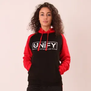 UNIFY Baseball Hoodie - Classic UNIFY Essential Womens Hoodie - UNIFY Red Jumper
