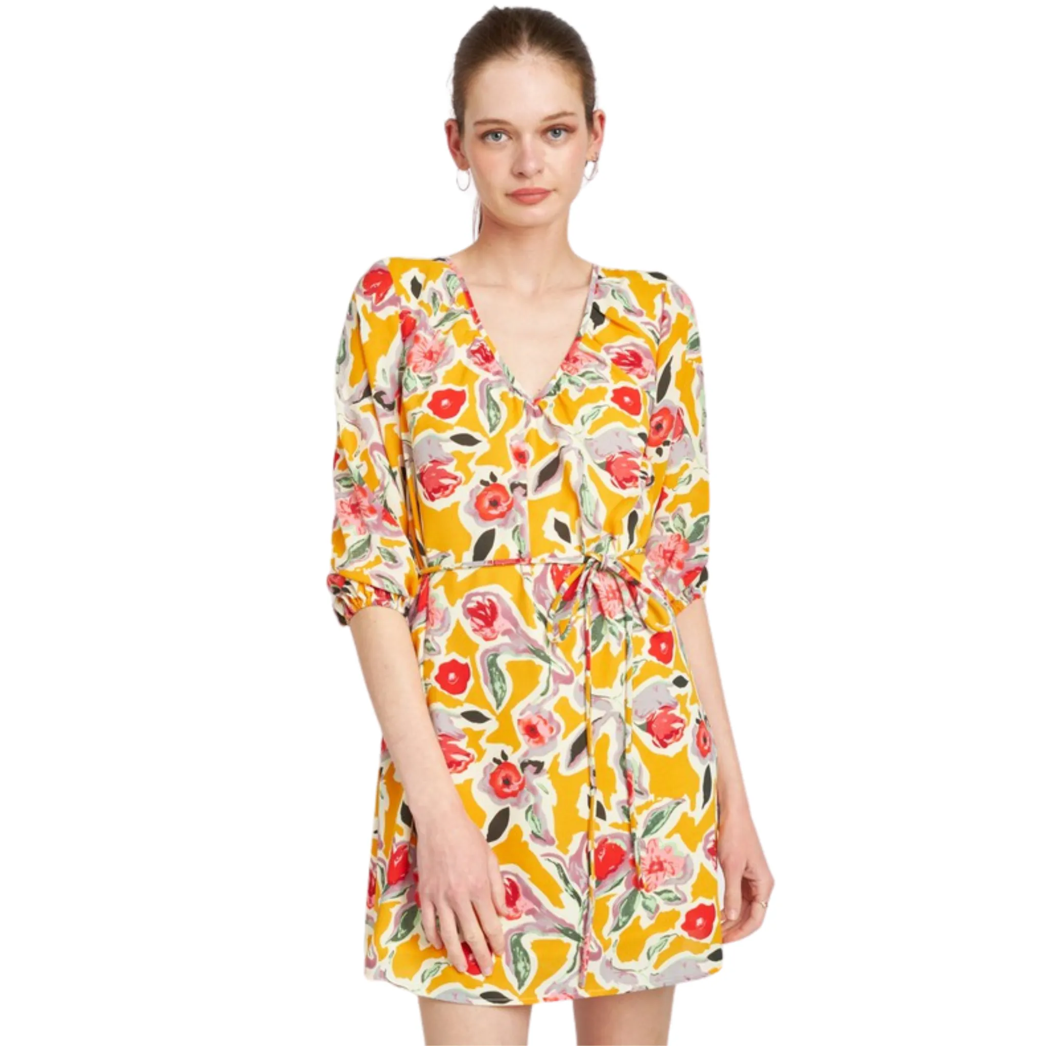 V-Neck Babydoll Dress
