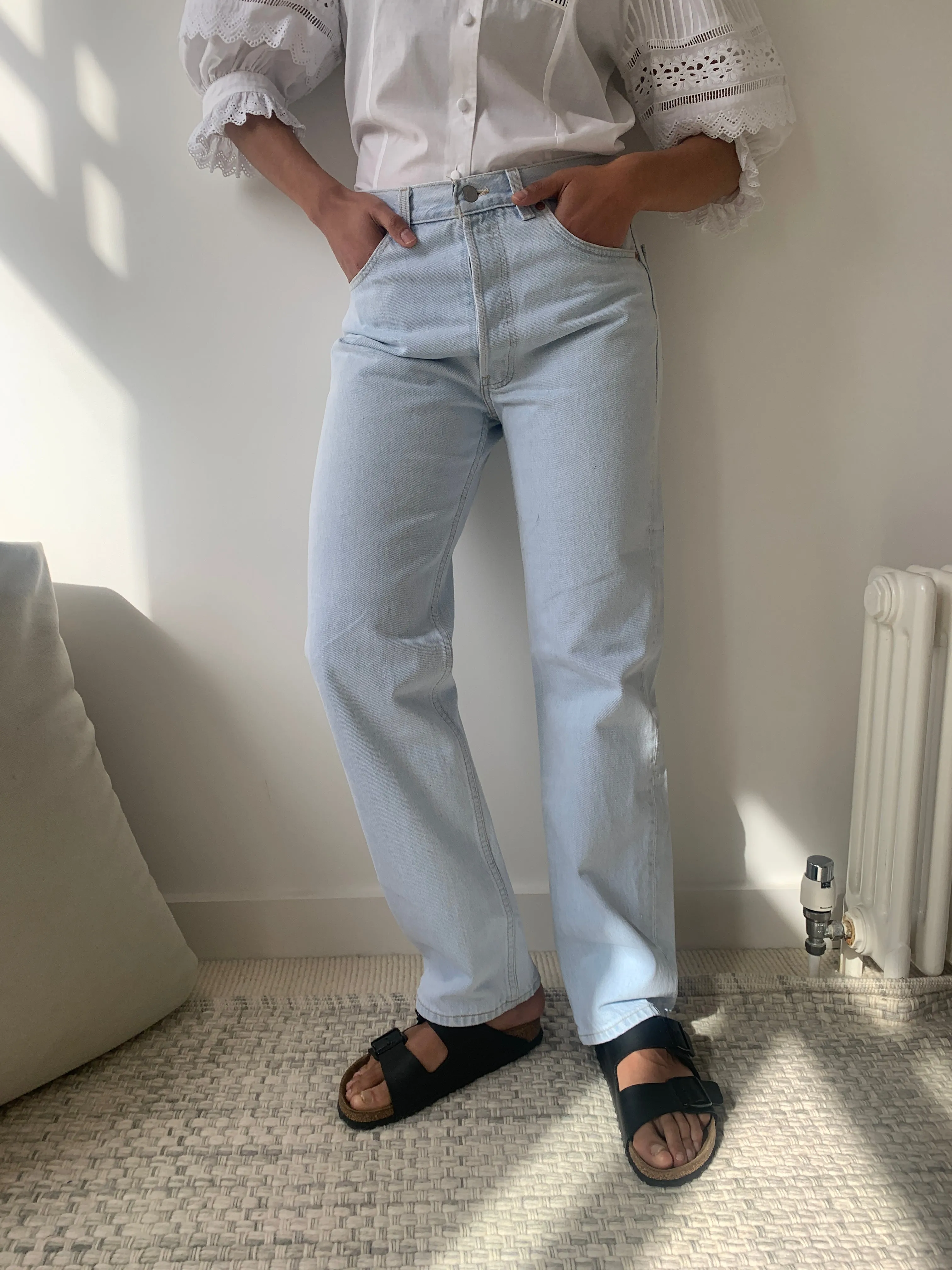 Vintage 501s bleached wash jeans W32