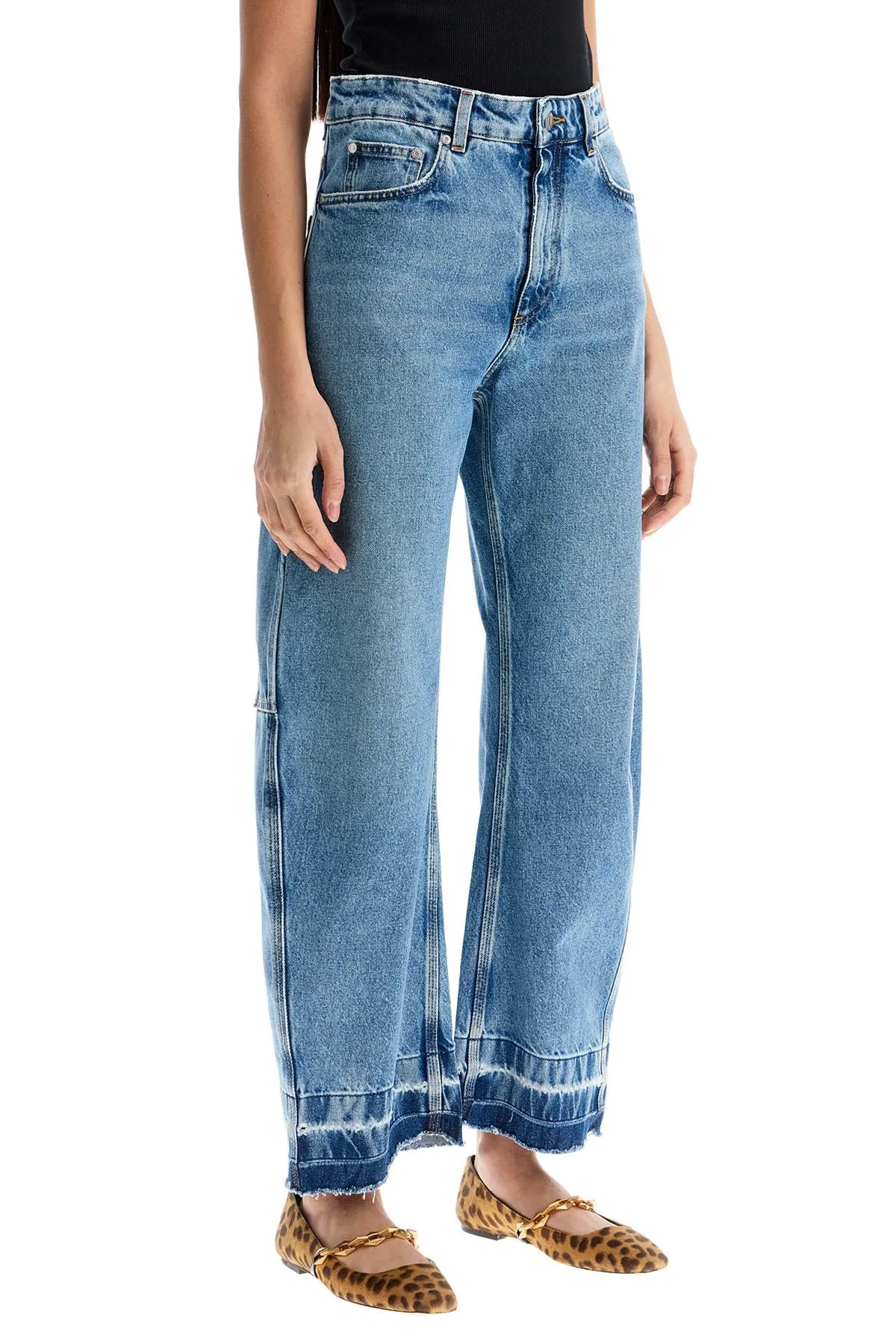 Vintage Effect Barrel Denim Jeans