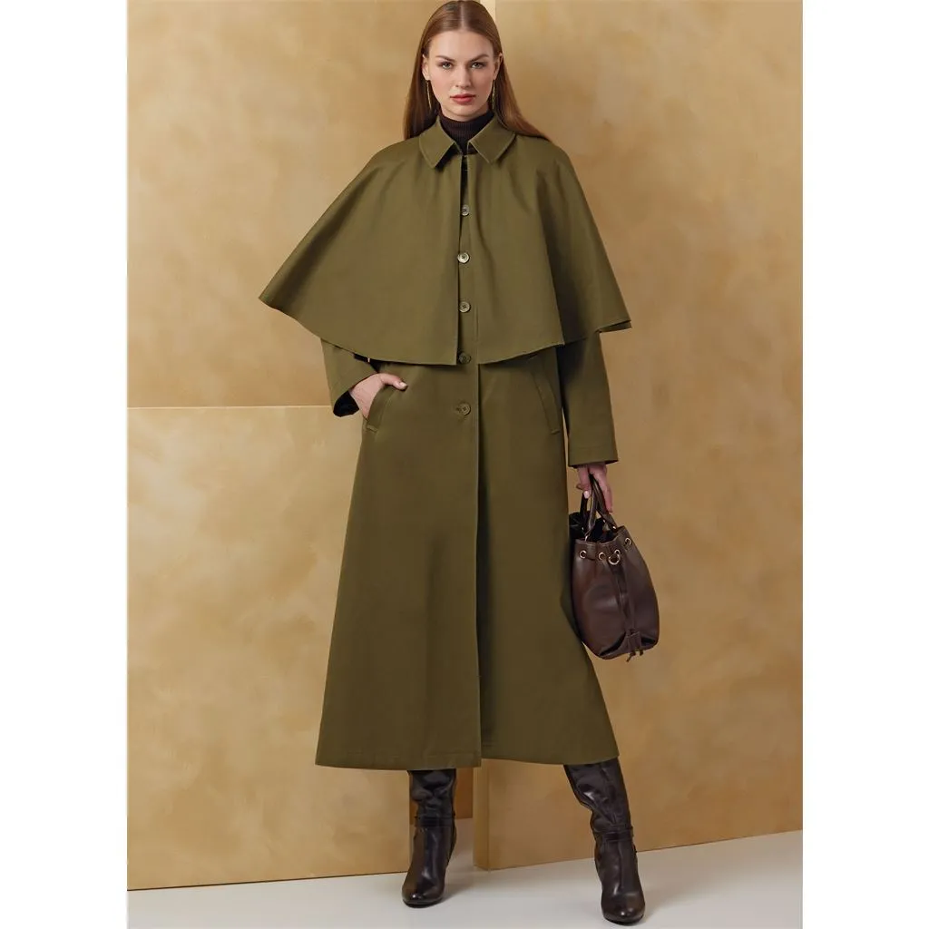 Vogue Pattern V2074 Misses' Cape Coat in Two Lengths