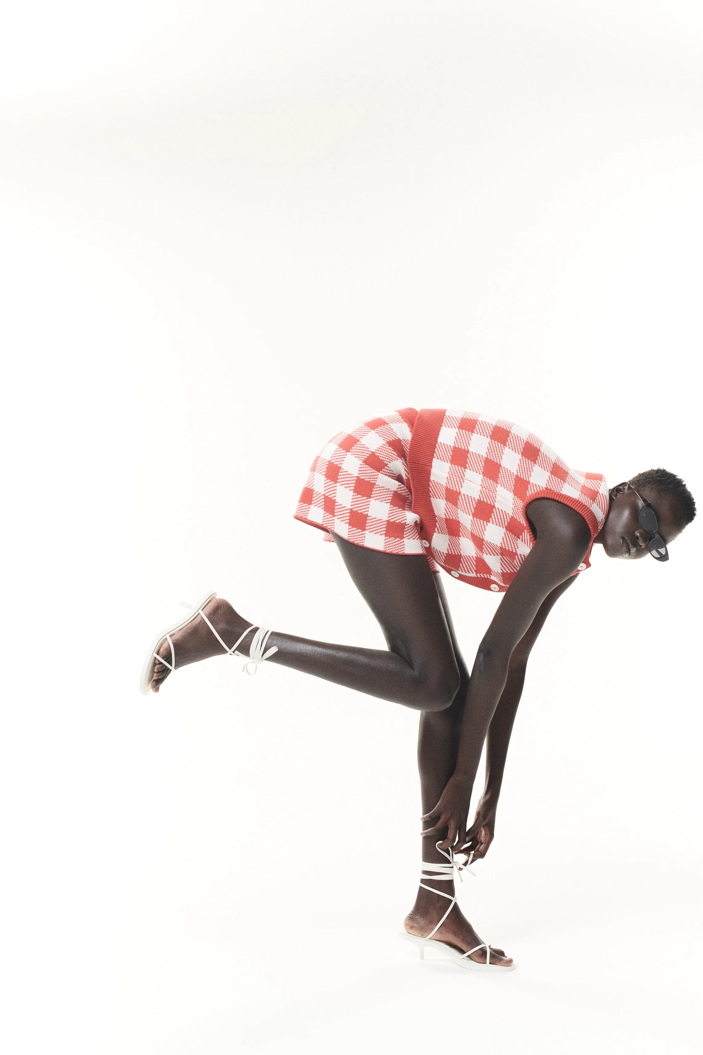 Wallis Red Gingham Knit Shorts