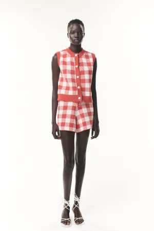 Wallis Red Gingham Knit Shorts