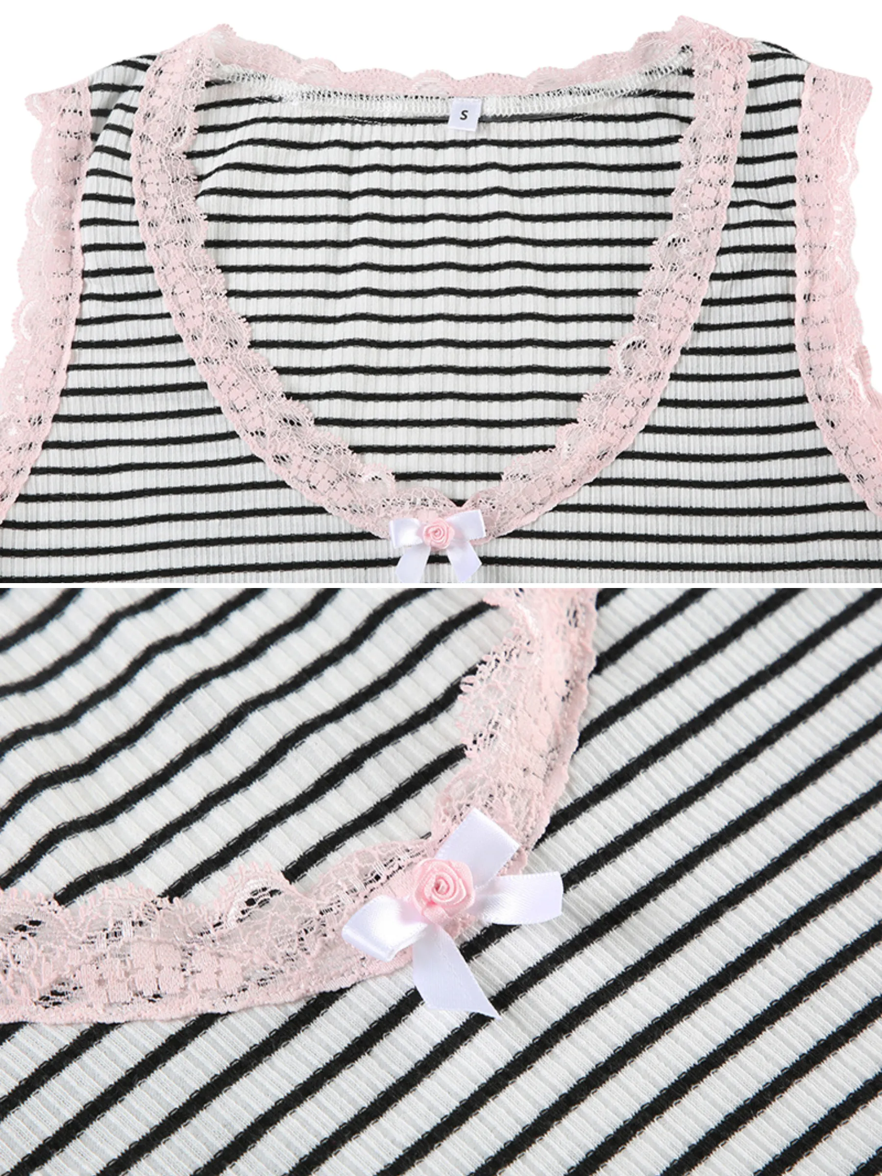 Wilder Striped Vest Lace Shorts