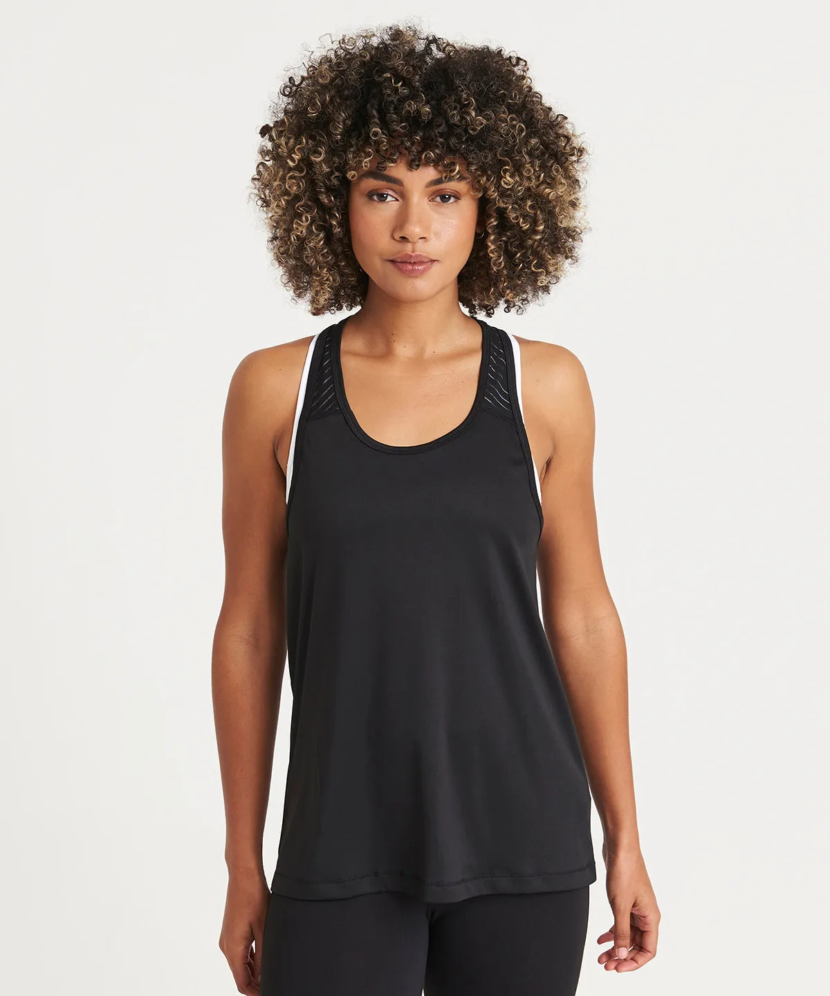 Womens cool smooth workout vest | Jet Black/Black