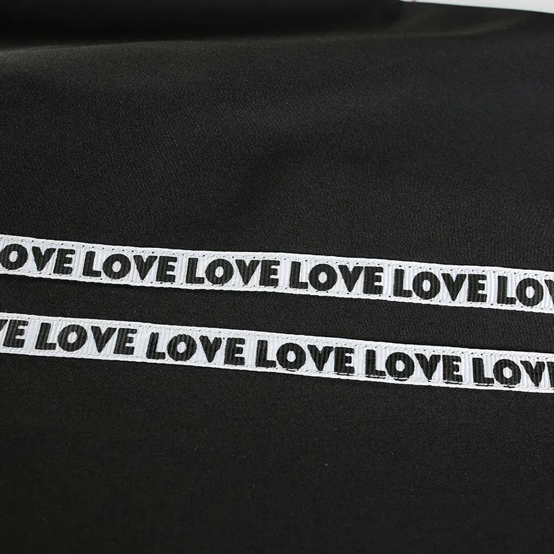 Women's High-Waist Loose Polyester "Love" Joggers