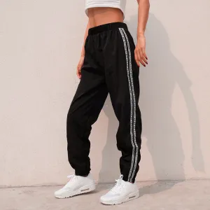 Women's High-Waist Loose Polyester "Love" Joggers