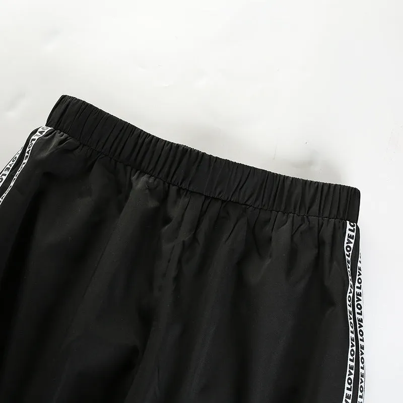 Women's High-Waist Loose Polyester "Love" Joggers