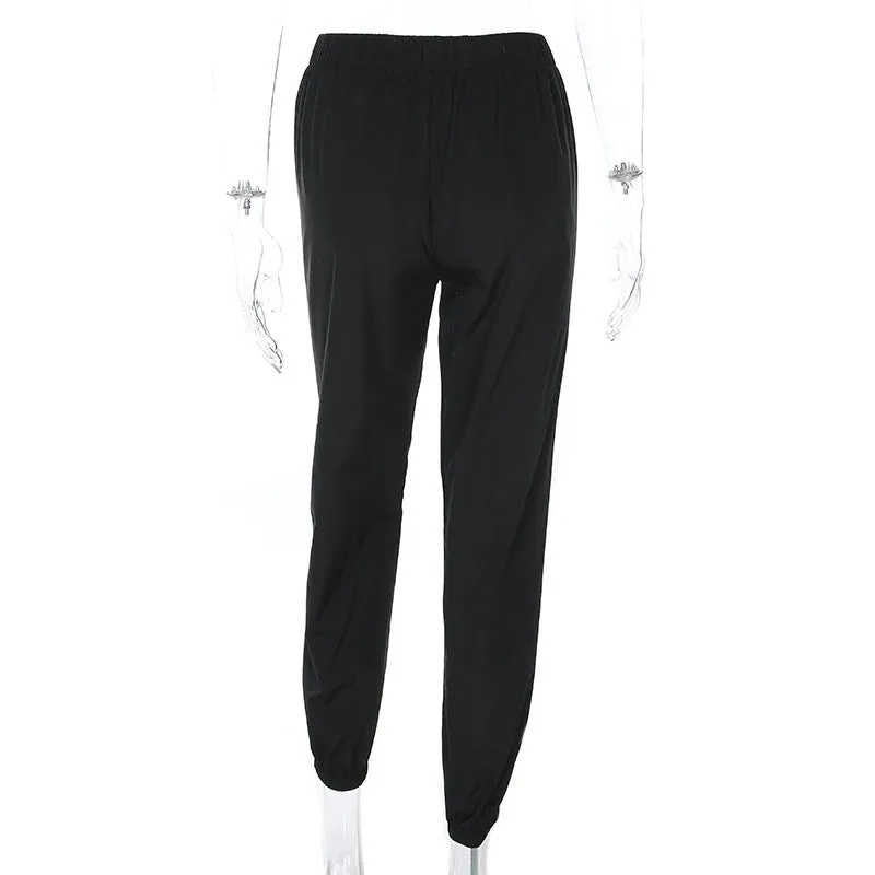 Women's High-Waist Loose Polyester "Love" Joggers