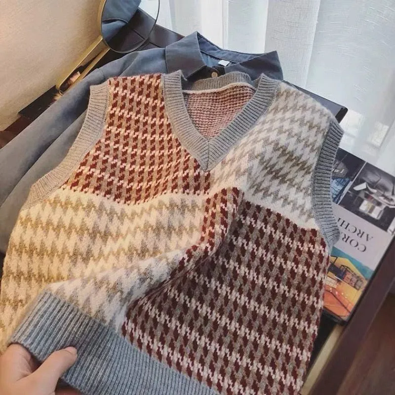 You - Dark Academia Vintage V-neck Knitted Vest