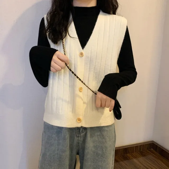 You - Dark Academia Vintage V-neck Knitted Vest