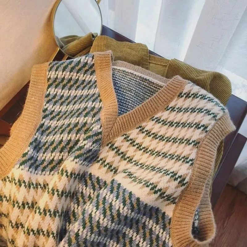 You - Dark Academia Vintage V-neck Knitted Vest