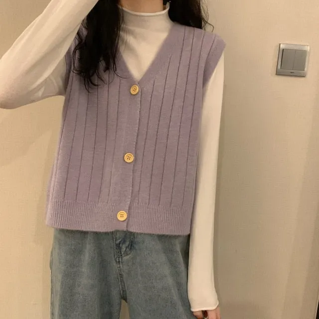 You - Dark Academia Vintage V-neck Knitted Vest