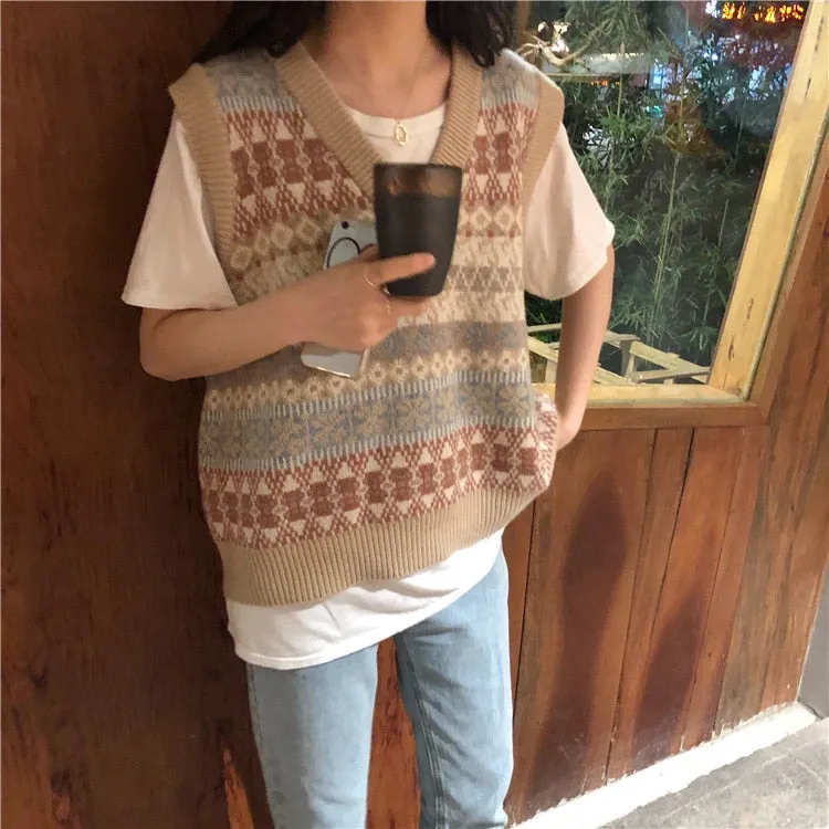 You - Dark Academia Vintage V-neck Knitted Vest
